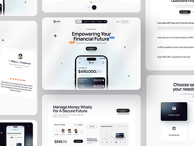 QFR - Finance Website analytics bank bank app banking card credit card finance financial fintech app landing page money saas savings statistics transaction transfer ui wallet web design website