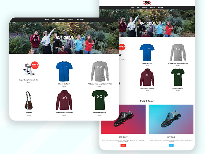 Ida Sports Gear Page gear shop shopify ui ui design uidesign uiux web design website