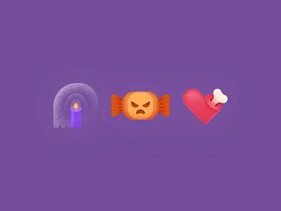 HLLWNEST ICONS bone candle candy design halloween heart icon iconset pumpkin skull