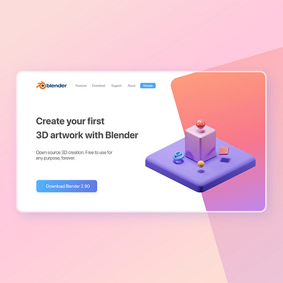 Create your first 3D Artwork 3d 3d blender design landingpage minimal ui