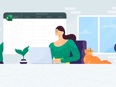 Illustration Daily Standup Excel Geekbot character characters daily design dribbble illustration minimal standup