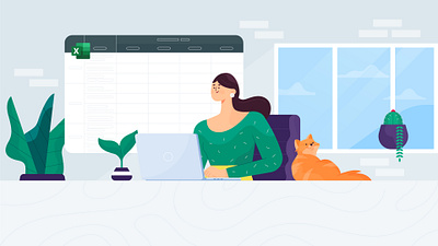 Illustration Daily Standup Excel Geekbot character characters daily design dribbble illustration minimal standup