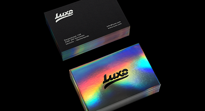 Luxo Business Card branding businesscard design holographic identity lettering logo logotype nightclub typography