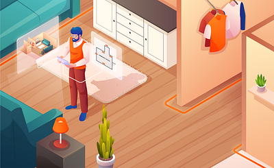 Room scan illustration project 3d character flat illustration illustration illustrations interior isometric isometric illustration vector vector illustration