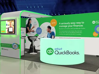 Intuit Event Theming, and Booth Design event branding events exhibit design exhibition booth design exhibition design graphic design