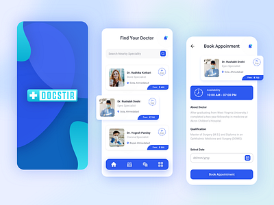 Docstir - Doctor Consultation App app appointment card clinic colorful consultation design doctor doctor app doctor appointment health healthcare hospital medical medicine patient patient app splashscreen ui