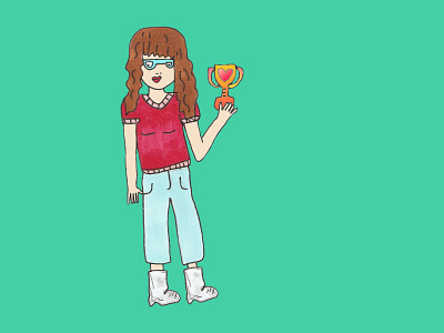 shitty girlfriend award hand drawn illustration