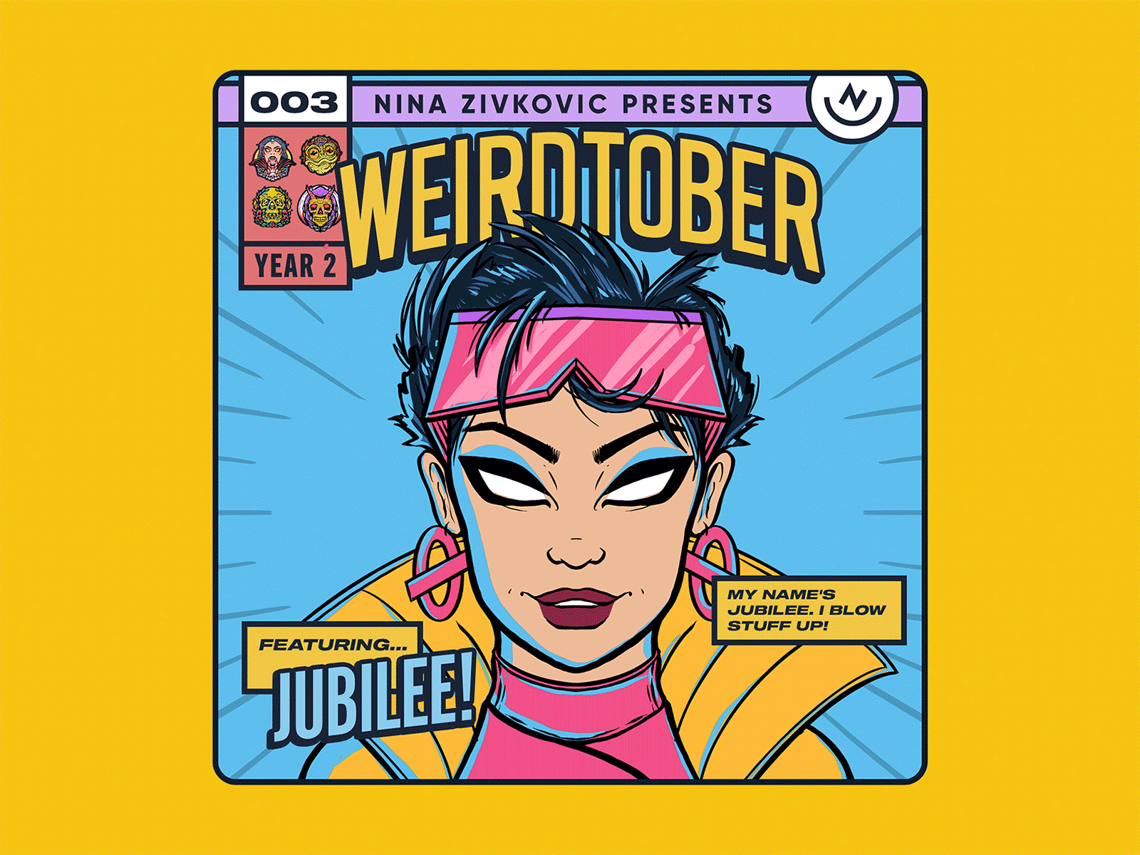 Weirdtober 003/031: Jubilee! 🎆 comic book comic book art comic book cover daily sketch graphic design illustration jubilation lee jubilee marvel procreate sketch weirdtober woman x men xmen