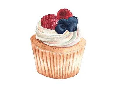cupcake mix-berry watercolour illustration art branding cake cupcake cupcake logo cupcakes design design art dessert food paint print sweet watercolor watercolor art watercolors watercolour