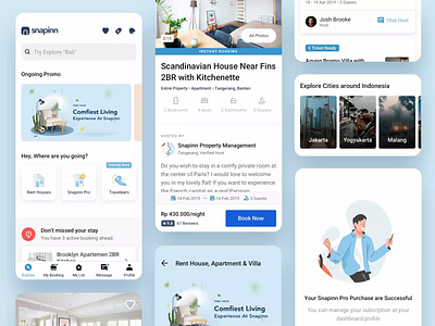 Snapinn Mobile App Design android apartment app booking hospitality hotel ios rent travel villa
