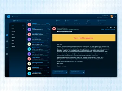 Outlook Redesign for Uplabs adobe photoshop adobe xd creative challenge email dashboard redesign ui ui design uplabs challenge