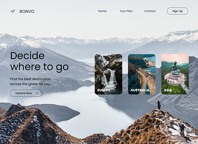 BONVO - Tour Plan design hero section travel traveling ui uidesign uiwebdesign web website