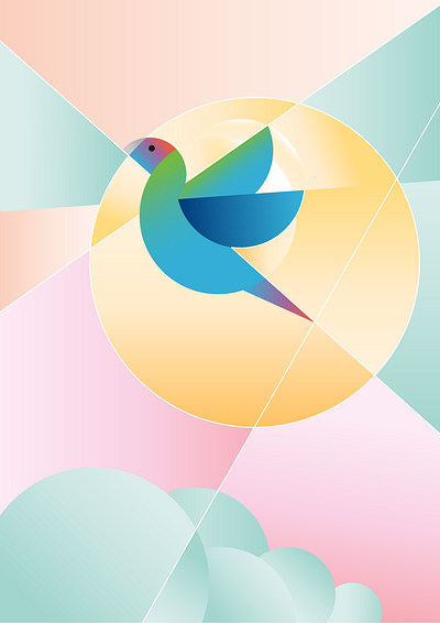 existential geometries animal bird freedom geometry health illustration parrot pets technology