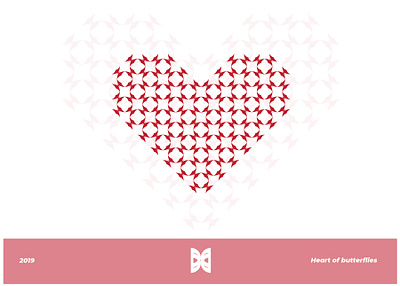 heart of butteflies design