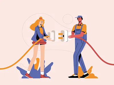 A Girl And A Guy Failing To Plug The Cord In animation art boy character character character animation character design character illustration design error folks girl character guys illustration illustration for web illustration pack illustrator motion design motion graphic shakuro team work