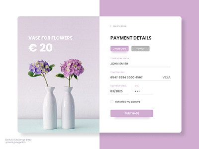 Daily UI #002 Credit Card Checkout credit card checkout dailyui dailyui 002 dailyuichallenge design figma ui uidesign unsplash web