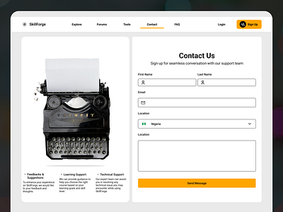 Contact Us Page contact us design e learning support ui ux website design