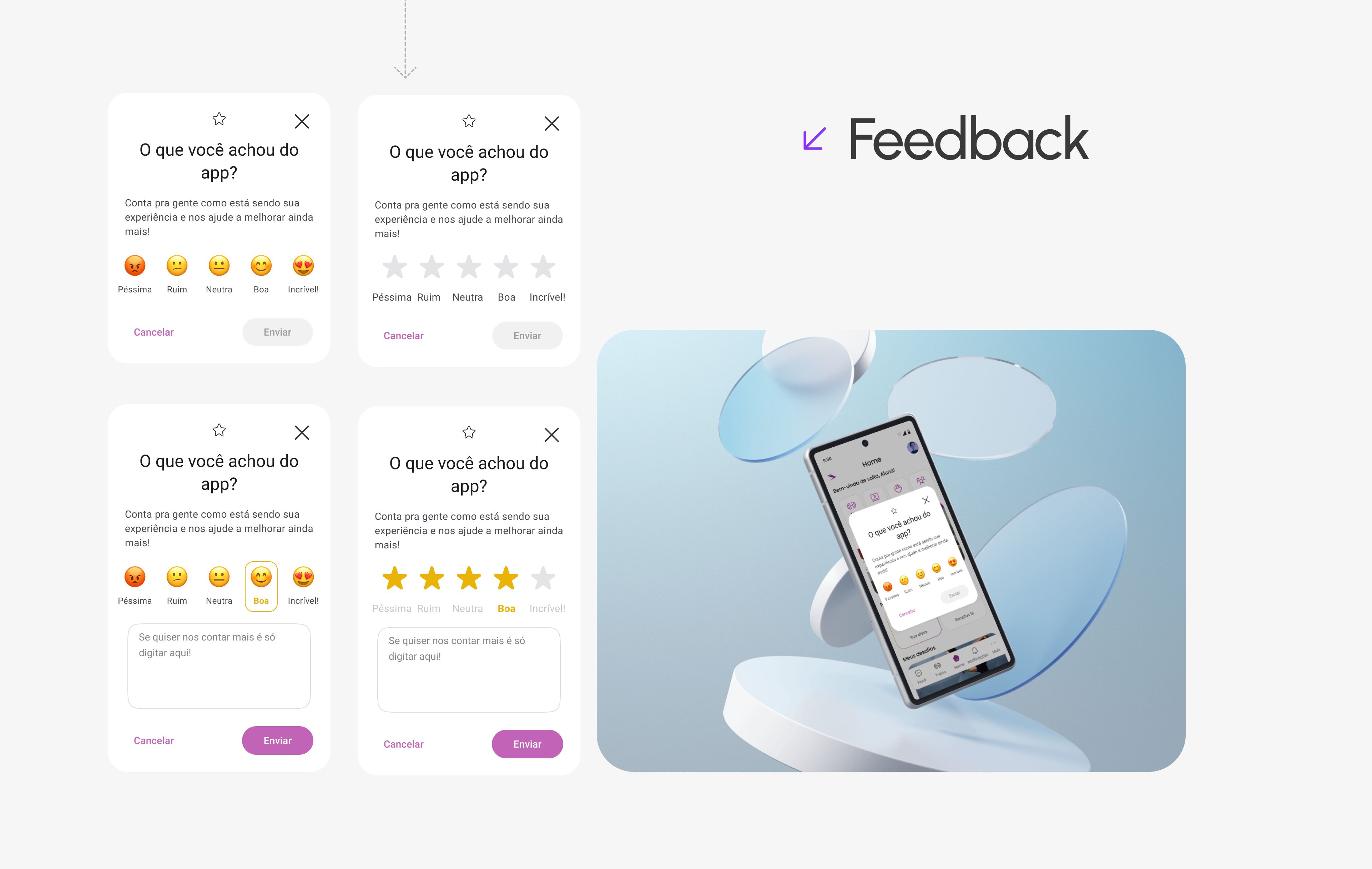 Feedback Section / APP Mulher em Forma app application branding design feedback mobile mobile app ui uidesign ux uxdesign