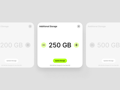 Cloud Storage - AI Credit & Token add modal add storage ai credit ai token app clean cloud storage components modal ui webdesign