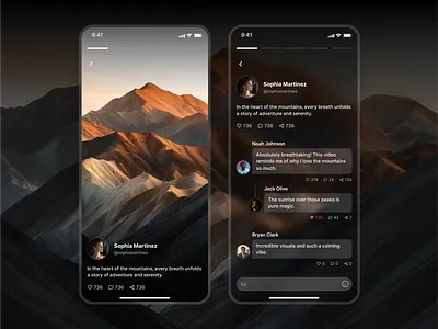 Reel detail — Appetite UI app messaging minimalism mobile reel reels stories story ui ux