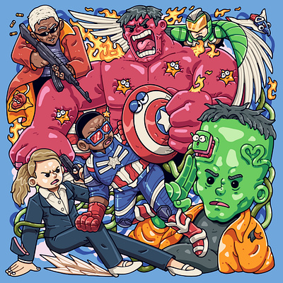 Captain America Brave New World Fanart animation artwork branding captain america cartoon character character design cover art doodle doodle art illustration marvel marvel studios marvelcomic motion graphics poster design red hulk