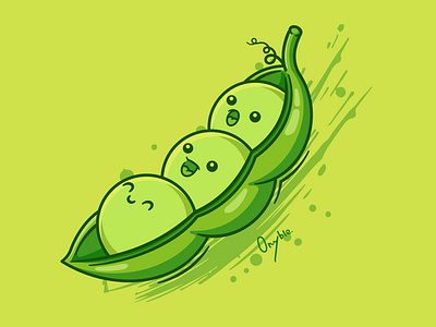 Peas🌱 - Fruit, Food & Drink art cute drink food illustration pea peas sweet vector vegetable veggie