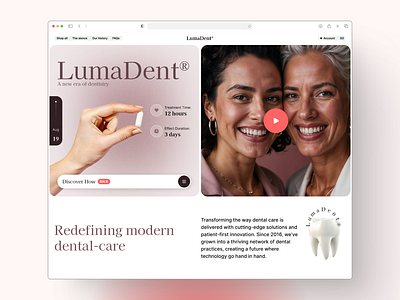 LumaDent – Designing a seamless dental care journey. branding clinic dent landing tooth ui ux