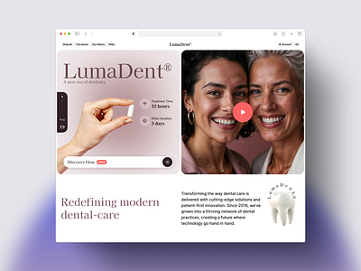 LumaDent – Designing a seamless dental care journey. branding clinic dent landing tooth ui ux