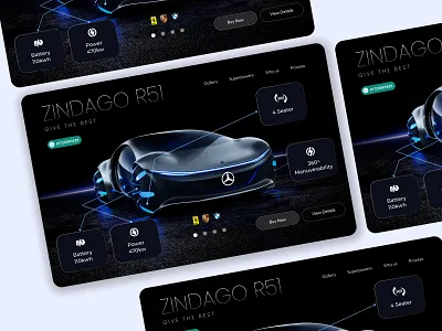 ZINDAGO - Car Webpages Design ui