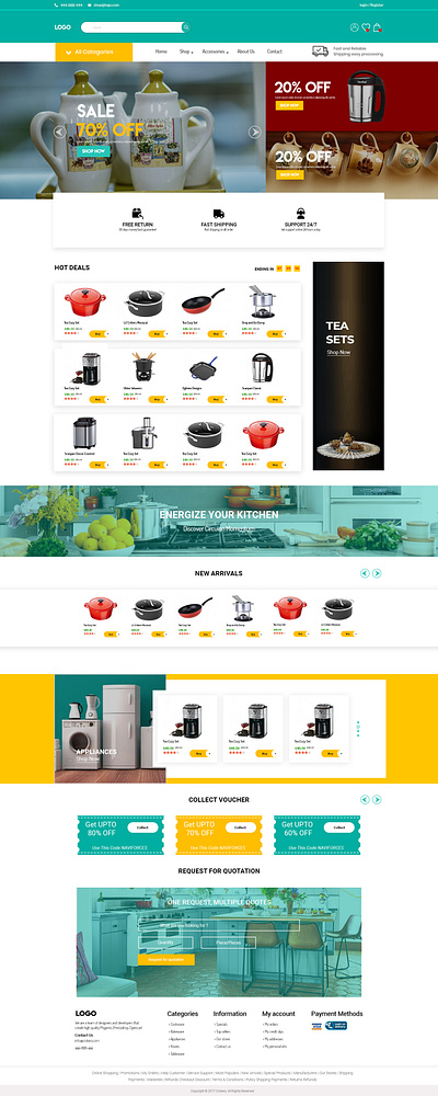 UI/UX Web Design - Crockery Store ecommerceapp ecommercedesign ecommercewebsite figma graphic design landing page modernui onlineshopping onlinestore responsive shoppingcart ui uidesign uiux uxdesign webdesign website website design websiteconcept woocommerce