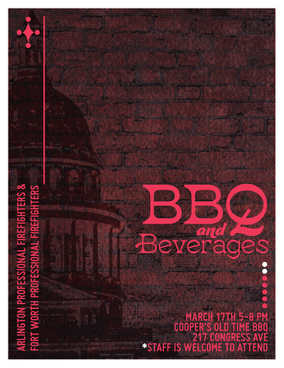 BBQ FLYER branding brick wall capitol design firefighter flyer poster