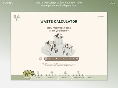 Daily UI Challenge #004 | Waste Calculator daily ui004 dailyui dailyuichallenge sketch ui uidesign