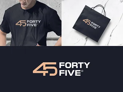 Forty Five alphabet branding icon lettermark logo minimalist modern simple symbol