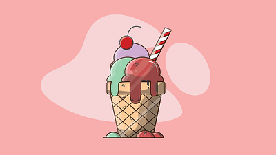 Ice Cream design flat illustration vector