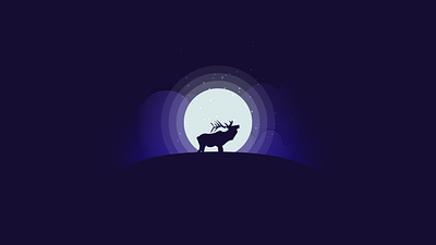 Deer design flat illustration vector