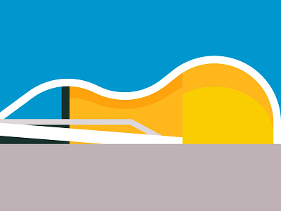 Teatro Popular de Niteroi adobe illustrator advertising architect architecture brazil graphic illustration niemeyer vector