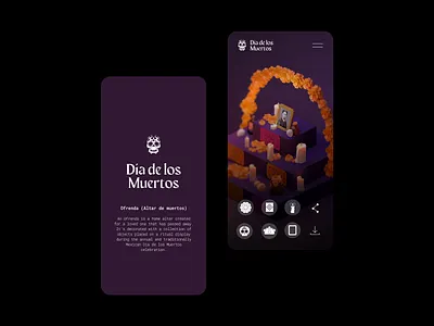🏵️💀🏵️ AR altar concept 3d concept design day of the dead mobile website concept website design