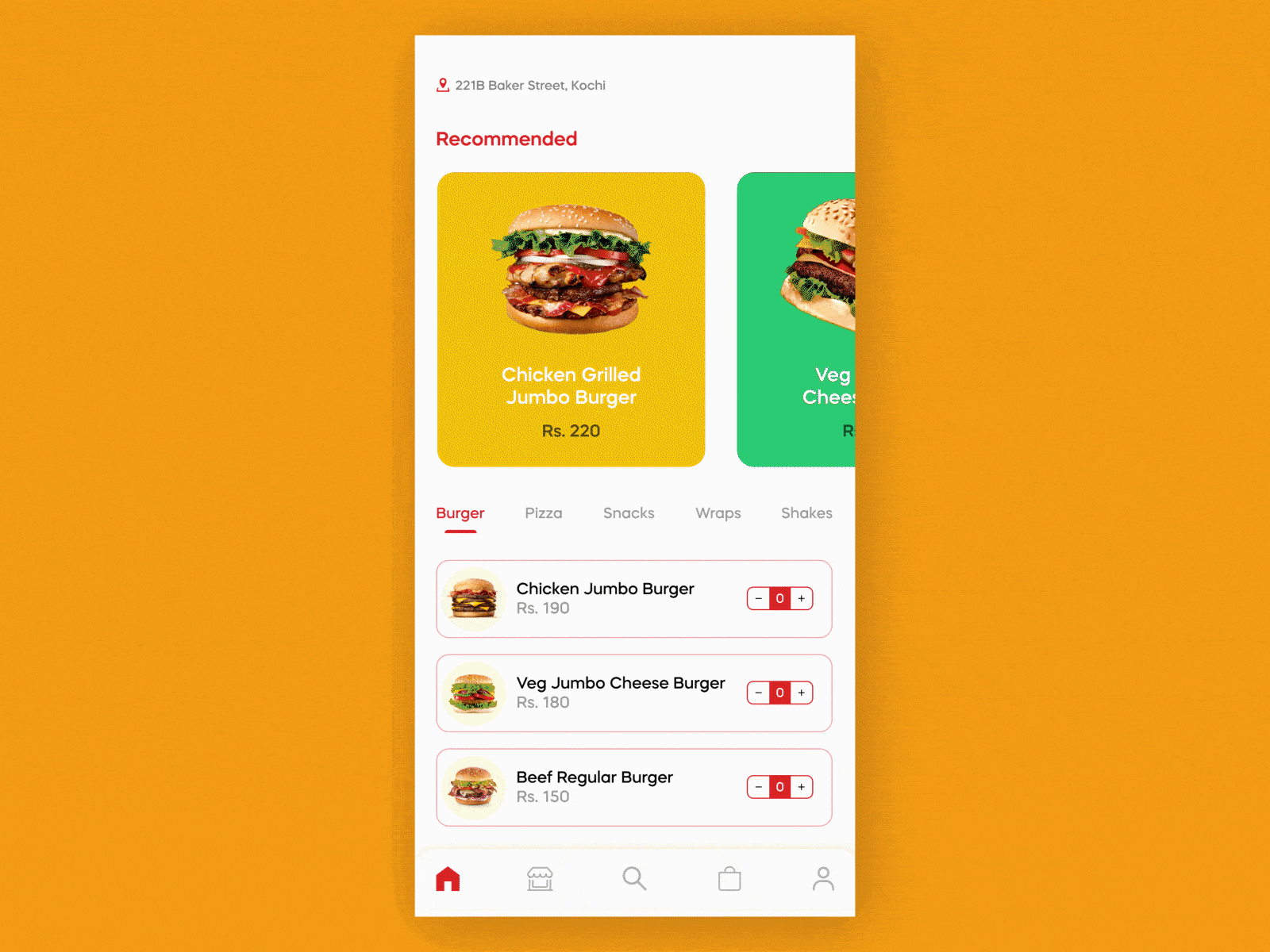 Burger Ordering UI Interaction Design adobexd aftereffects burger clean ui design figma food food app interaction micro interaction minimal online order ordering parallax shop simple design swipe ui ux ui design