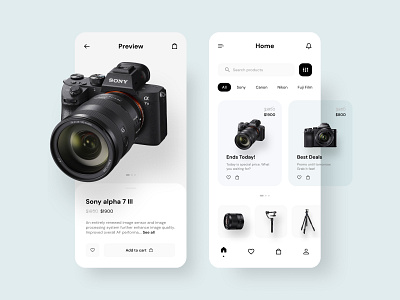 Digital Cameras Store app camera app cameras minimalist mobile app mobile app design mobile design photography simple clean interface store store app ui ui design ui mobile uidesign