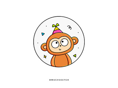 Monkey 🐒 animal animal illustration art baby animals character character art characterdesign color cute animal flat illustration illustrator kawaii monkey monkey logo procreate sketch stamp design sticker art vector