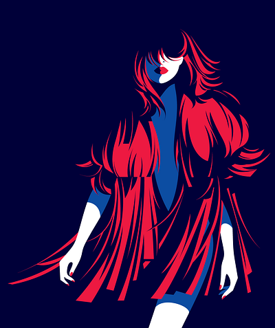 Margiela bold illustration inspired ladies minimal vector