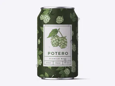 Beer Can Potero Beer beer beer can beer label brewery can creative creativity design designer label label design labeldesign modern typography