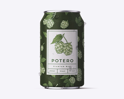 Beer Can Potero Beer beer beer can beer label brewery can creative creativity design designer label label design labeldesign modern typography