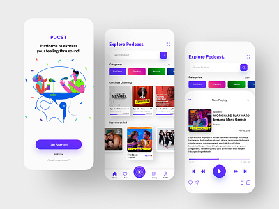 Podcast App - UI/UX Porject app design appdesign design minimal podcast ui ui ux uidesign uiux uiuxdesign ux