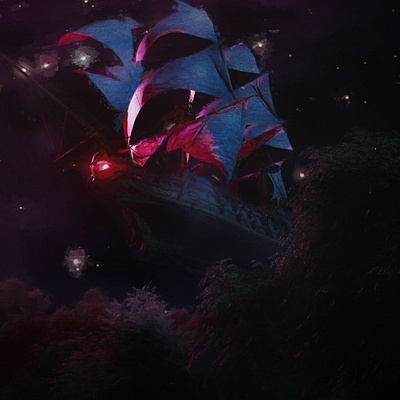 Ghost Ship! 3d branding c4d cinema 4d dark design ghost ghost ship halloween illustraion octane scary ship top ux ui designer visual design