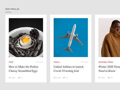 News Cards ✨ adobe xd card fashion food minimal news preview trand travel ui ui kit usability ux web web design