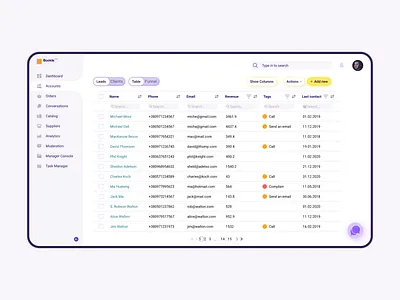 Bookle - CRM system for the bookstore crm design table ui ux web