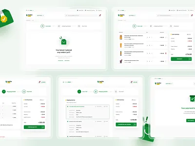 Healthy Shopping Cart Process billing cart design ecommerce figma illustrator online shop shopping cart ui ux vector webdesign