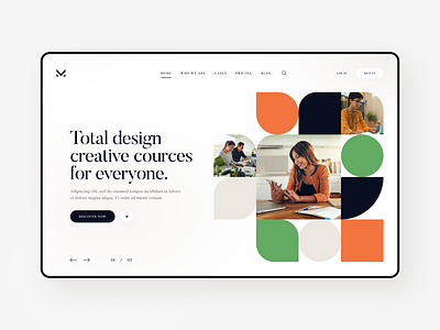 Online courses website concept concept design flat minimal typography ui ux web website