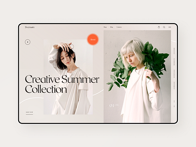 Fashion Shop Concept design flat minimal typography ui ux web website